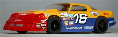 McAllister 1/10th Camaro Street Stock Clear Body-9" wide, requires painting