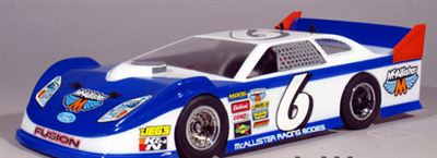 McAllister 1/18th Greenville Late Model Clear Body, requires painting