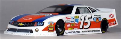 McAllister 1/10th Camaro Oval Asa Clear Body with decals, requires painting