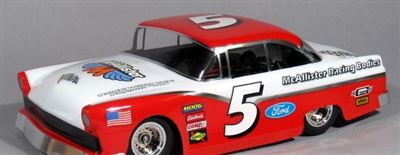 McAllister 1/16th 1956 Ford Bomber Clear Body for 1/16th Traxxas and Losi Mini-Late Model, requires painting