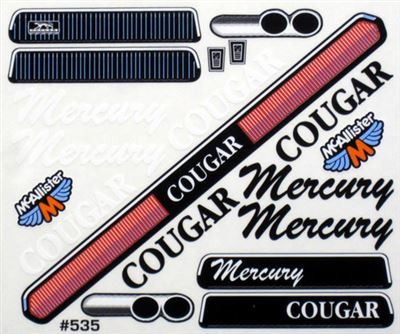 McAllister 1968 Mercury Cougar VTA Decals