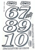 McAllister Large Continous Racing Numbers 67890 Decal Sheet