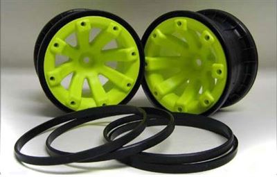 Maximizer Products Rims-Beadlock X-75 Offset, Race Yellow For Maxx Trucks(2)