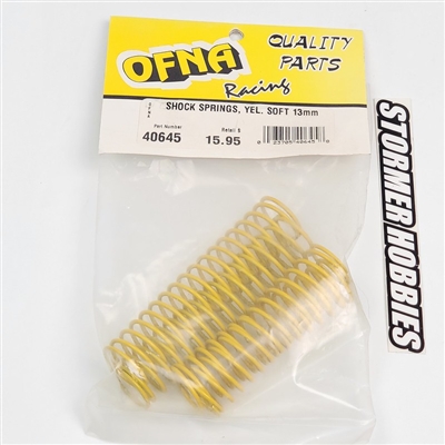 .Ofna X1-CRT Yellow Shock Springs, Soft For 13mm Shocks (4)
