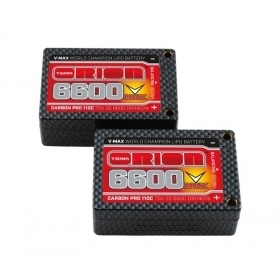 Orion Carbon Pro V-Max 7.6V 6600mAh 110C 2S LiPo Battery, Saddle with 4mm Tubes