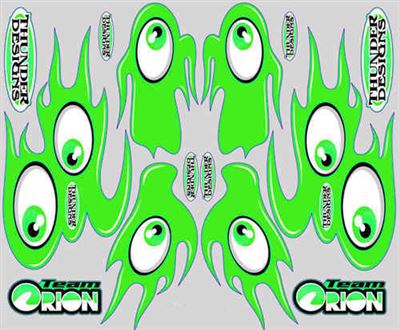 Orion Eyeball Internal Graphic Decal Set, Green (4 Pack)
