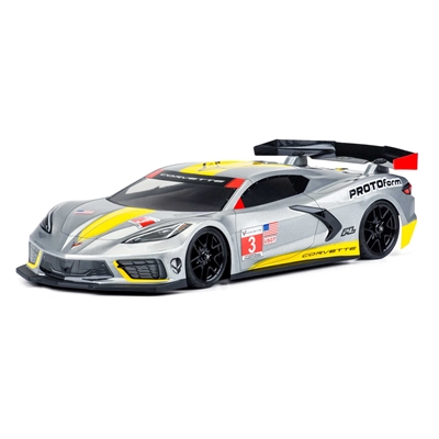 Proto-Form Chevrolet Corvette C8 Clear Body: 190mm Touring Car, requires painting