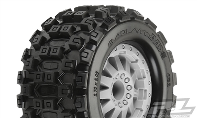 Pro-Line MX28 2.8" All Terrain Tires Mounted on F-11 Stone Gray Rims (2)