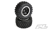 Pro-Line X-Maxx Badlands MX43 Pro-Loc All Terrain Tires Mounted on Black Pro-Loc Rims (2)