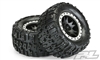 Pro-Line X-Maxx Trencher 4.3" Pro-Loc All Terrain Tires, Mounted on Impulse Black Rims with Gray Rings (2)