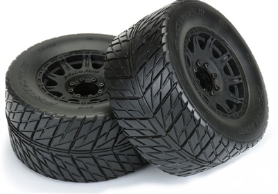 Pro-Line Streer Fighter HP 3.8" All Terrain BELTED Truck Tires Mounted on Raid Black Rims (2)