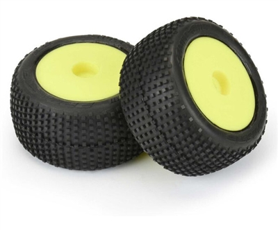 Pro-Line Hole Shot Off-Road Tires for Mini-T 2.0 on Yellow Rims  (2)