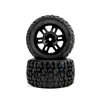 Pro-Line Jaeger F/R MT Tires on 12mm Hex Black Split Six (2)