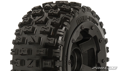 Pro-Line HPI 5B Rear Bow Tie Tires on Black Desperado Rims (2)