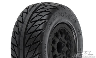 Pro-Line Street Fighter SC M2 Medium Short Course Tires on Black Renegade Rims (2)