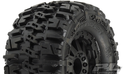 Pro-line Trencher 2.8" Truck Tires on F-11 TRX Bead Black Rims for Front Rustler and Stampede (2)