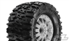 Pro-Line Stampede/Rustler Trencher 2.8" Traxxas Style Beard All-Terrain Tires mounted on F-11 Stone Gray Rims (2)