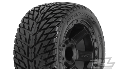 Pro-Line Road Rage 2.8" Street Tires on TRX Electric Rear Black Rims (2)