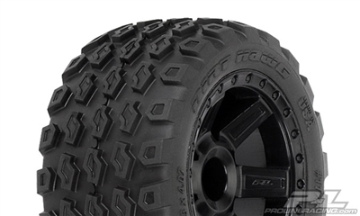 Pro-Line Rustler Front 2.8" Dirt Hawg" Tires on Desperado Black Rims (2)