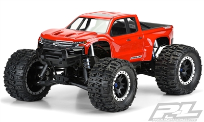 Pro-Line X-Maxx Pre-Cut 2019 Chevy Silverado Z71 Trail Boss Clear Body, requires painting