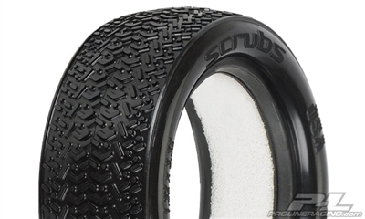 Pro-Line Scrubs 2.2" Front 4wd MX Blue Groove Buggy Tires with inserts (2)