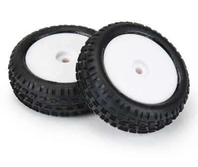 Pro-Line Wedge Front Tires for Mini-B on White Rims  (2)
