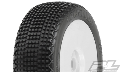 Pro-Line 1/8th Buggy Lockdown X4 Super Soft Tires on White Rims (2)