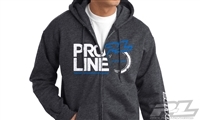 Pro-Line Stacked Charcoal Heather Zip-Up Hoodie, Large