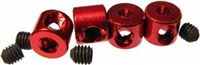 Racer's Edge Linkage Rod Stoppers, Red Aluminum (4)