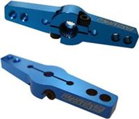 Racer's Edge Pro Servo Horn-Double Arm Futaba, Blue Aluminum