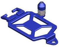 Racer's Edge Mini-T Battery Hold Down Set, Blue Aluminum