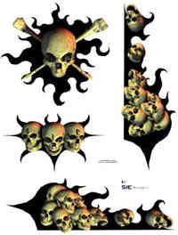 Racer's Edge Skull & Cross Bone Decal Sheet
