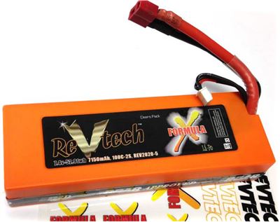 Revtech 7150mAh 7.4v 2s 100c Lipo Battery Pack-Deans Plug