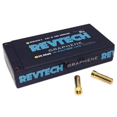 disc. Revtech 7150mAh 3.8v 1s 110c LiPo High Voltage Graphene Battery Pack-5mm Bullet