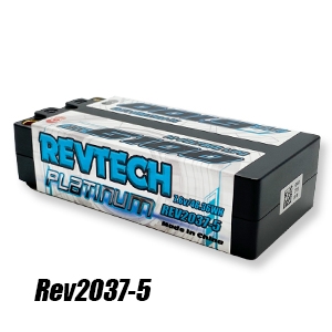 Revtech 2S 7.6V 6100mah 130C HV LIPO Shorty Racing Battery, 5mm bullets