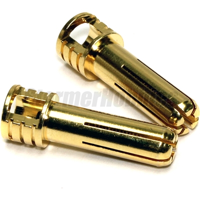 Revtech Certified Adjustable 5mm Pure Copper Gold Plated Bullet Connectors (2) Males