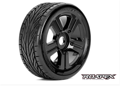 ROAPEX Trigger 1/8 Buggy Tires on Black Rims (2)