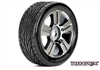 ROAPEX Trigger 1/8 Buggy Tires on Black Chrome Rims (2)