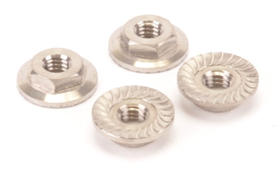 Schumacher M4 Flanged Low Profile Serrated Nuts, titanium