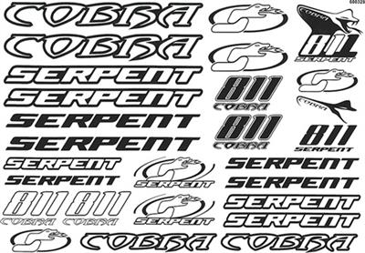 Serpent 811 Decal Sheet, Black/White 