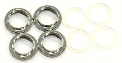 Serpent 710 Shock Spring Adjusting Nut Set With O-Rings (4)