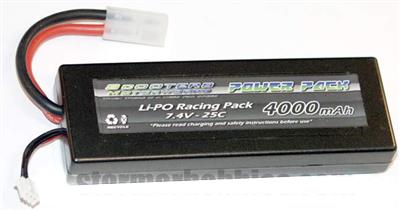 Scooters Motorworks 4000mAh 7.4v Lipo Battery Pack, 25c, Hardcase, Tam Plug