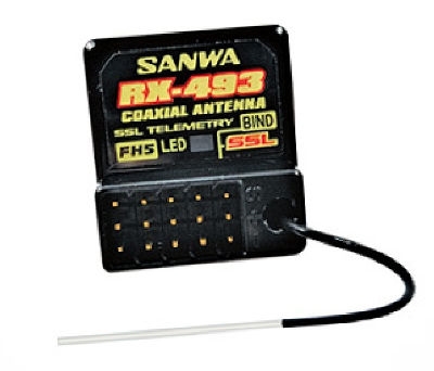 Sanwa RX-493 2.4 GHz FHSS5 Spread Spectrum 4 channel Receiver