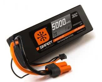 Spektrum 7.4V 5000mAh 2S 30C Hardcase Smart LiPo Battery, IC5