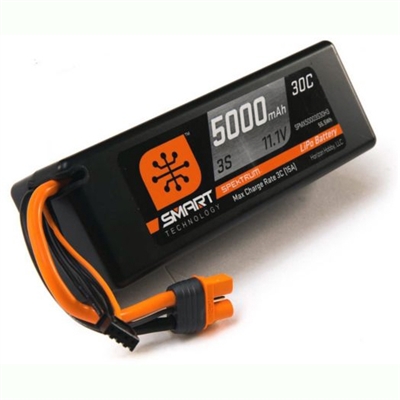 Spektrum 11.1V 5000mAh 3S 30C Hardcase Smart LiPo Battery, IC3