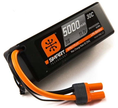 Spektrum 11.1V 5000mAh 3S 30C Hardcase Smart LiPo Battery, IC5