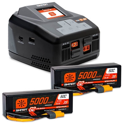 Spektrum Smart Powerstage Charger Bundle 6S (2 - 3S 5000mah Lipo batteries)