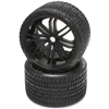 Sweep Road Crusher Belted Monster Truck Tires on Black Rims (2)