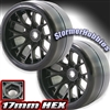 Sweep VHT Crusher Belted Monster Truck Tires on Black 1/2" Wide Offset Rims (2)