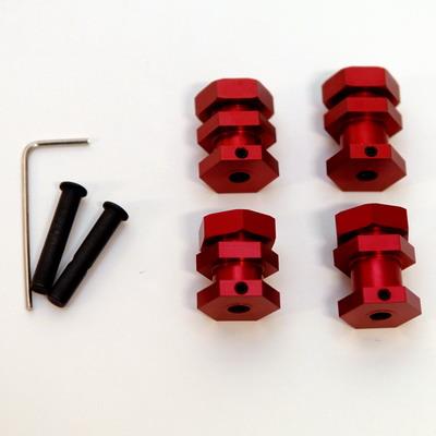 ST Racing Slash 17mm Aluminum Wheel Hex Conversion Kit, Red (4)